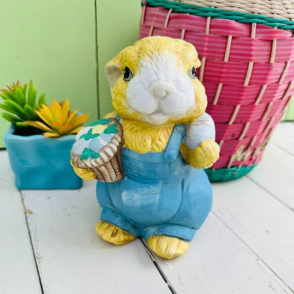 Vintage Large Easter Bunny Statue, Easter Decor, Rabbit Statue, Farmhouse Easter - Picture 1 of 9